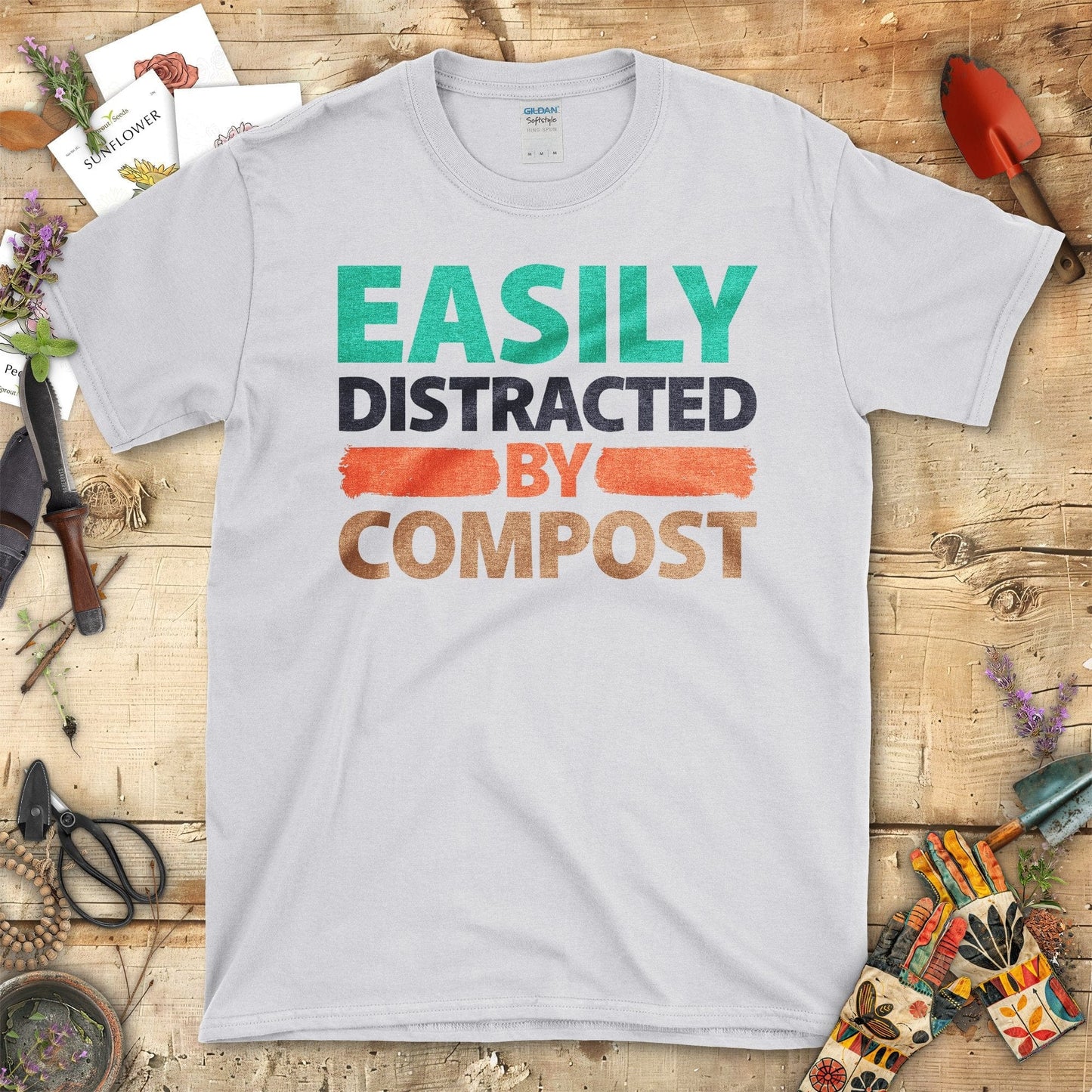 Easily Distracted By Compost T-Shirt Sport Grey / S T-Shirt