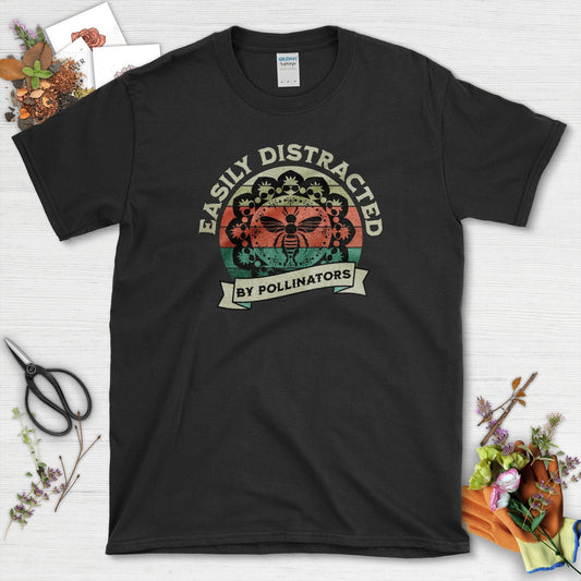 Easily Distracted By Pollinators T-Shirt Black / S T-Shirt