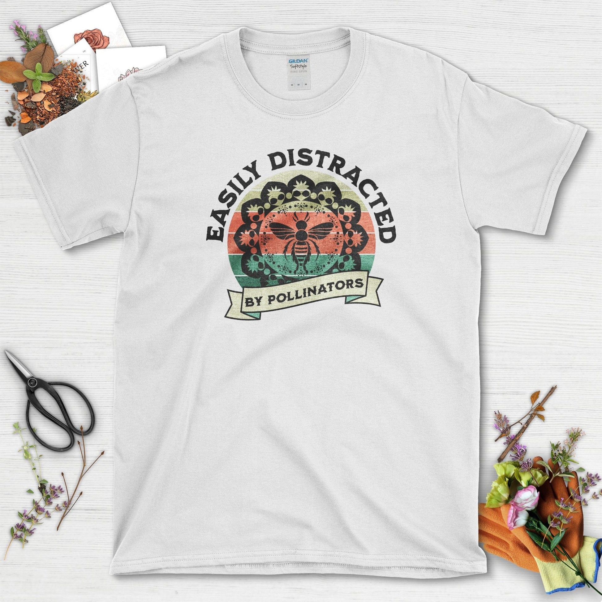 Easily Distracted By Pollinators T-Shirt White / S T-Shirt
