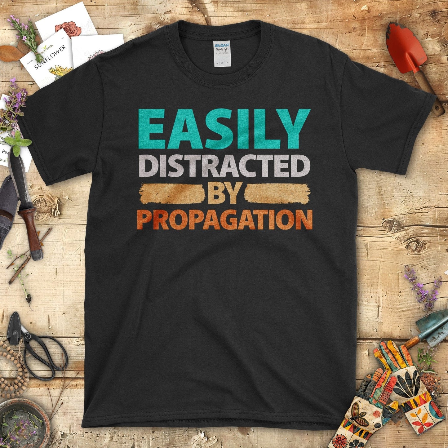 Easily Distracted By Propagation Graphic Print T-Shirt Black / S T-Shirt