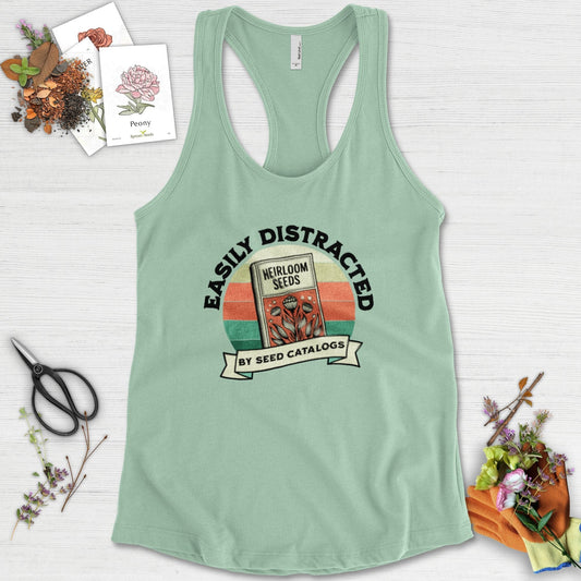 Easily Distracted By Seed Catalogs Racerback Racerback / XS / Mint Physical Item