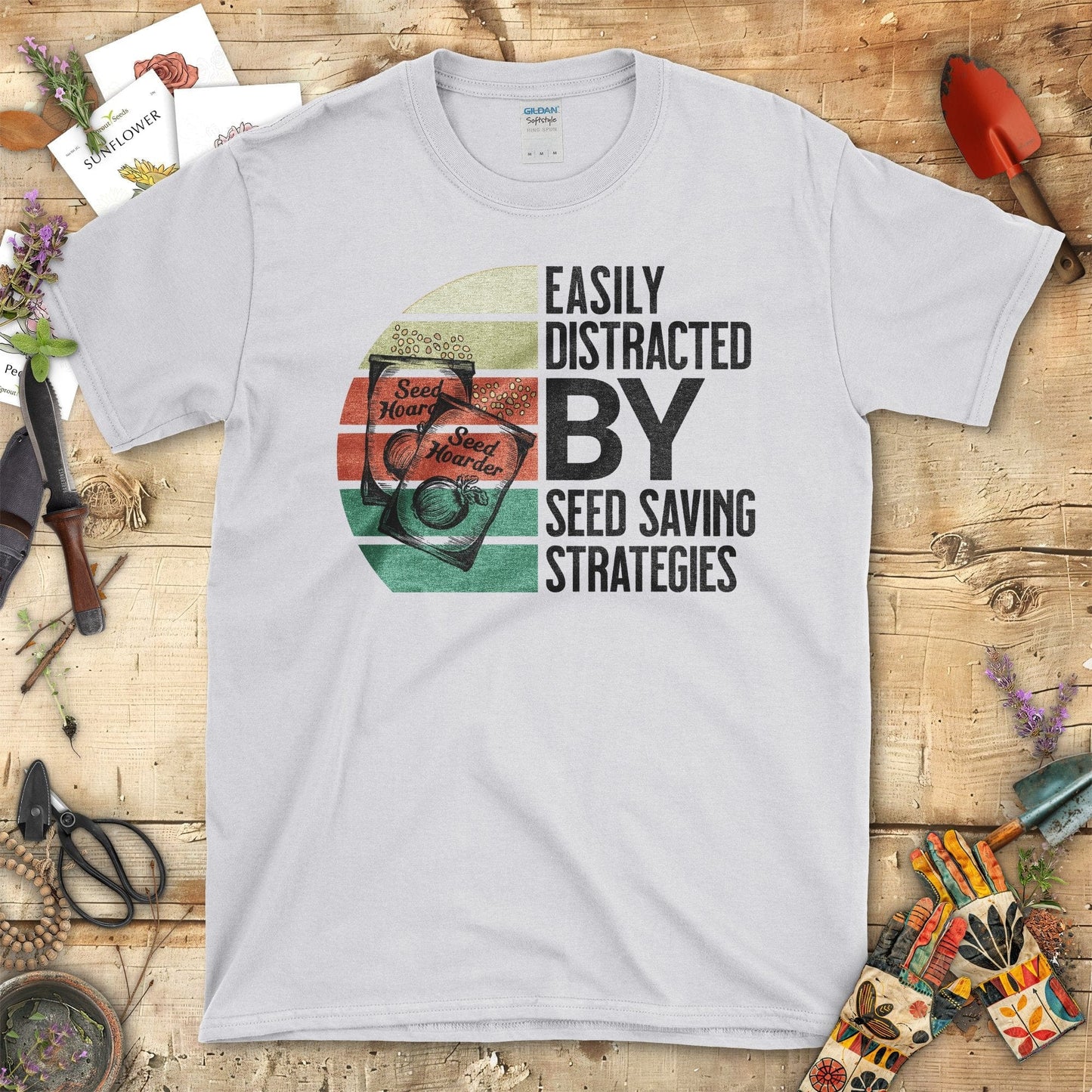 Easily Distracted By Seed Saving Strategies T-Shirt Sport Grey / S T-Shirt