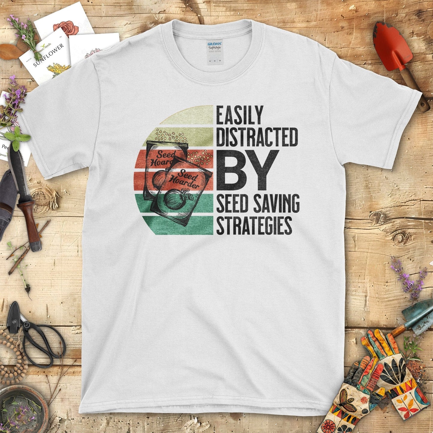 Easily Distracted By Seed Saving Strategies T-Shirt White / S T-Shirt