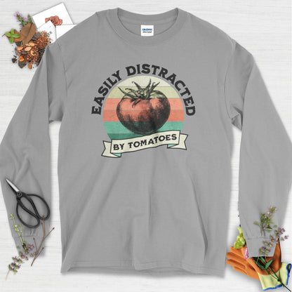 Easily Distracted By Tomatoes Long Sleeve Sport Grey / S T-Shirt