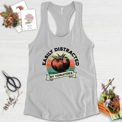 Easily Distracted By Tomatoes Racerback Racerback / XS / Heather Grey Physical Item