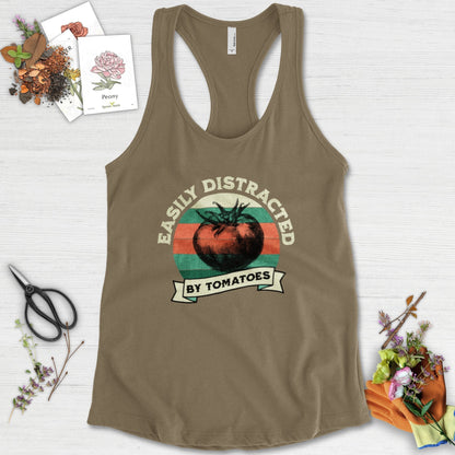 Easily Distracted By Tomatoes Racerback Racerback / XS / Military Green Physical Item
