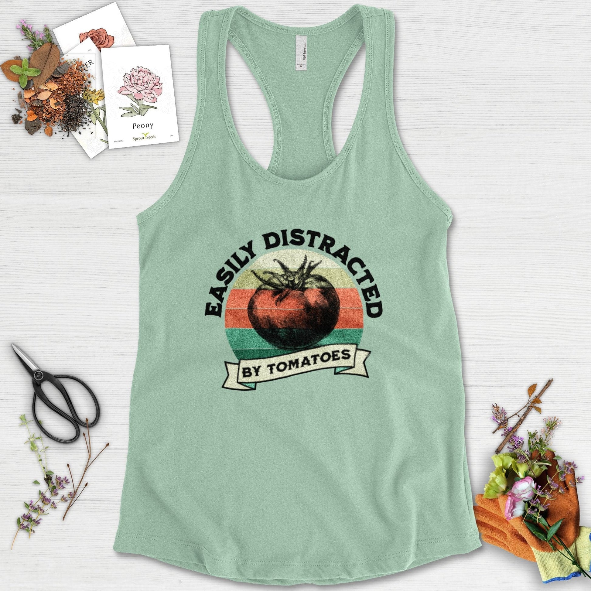Easily Distracted By Tomatoes Racerback Racerback / XS / Mint Physical Item