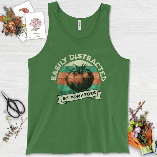 Easily Distracted By Tomatoes Tank Top Leaf / XS Physical Item