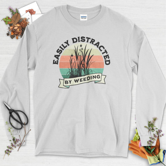 Easily Distracted By Weeding Long Sleeve Ash / S Physical Item