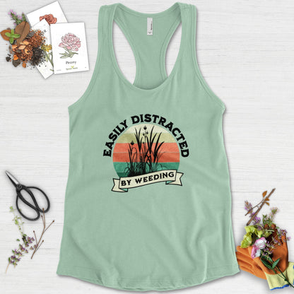 Easily Distracted By Weeding Racerback Racerback / XS / Mint Physical Item