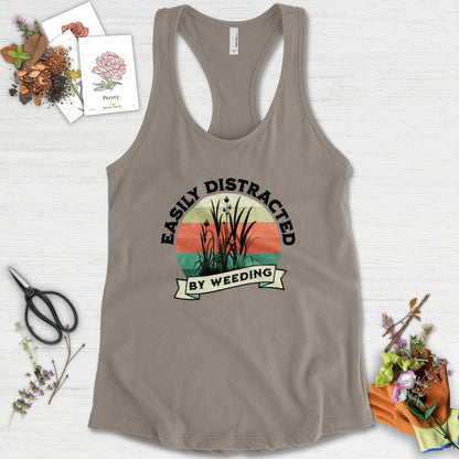 Easily Distracted By Weeding Racerback Racerback / XS / Warm Grey Physical Item
