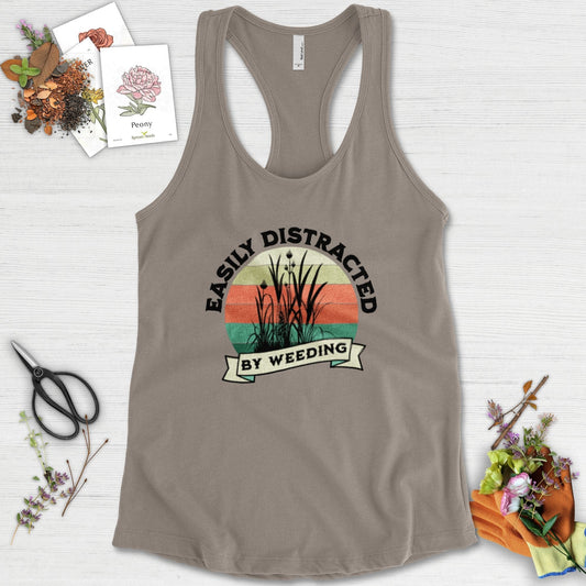 Easily Distracted By Weeding Racerback Racerback / XS / Warm Grey Physical Item