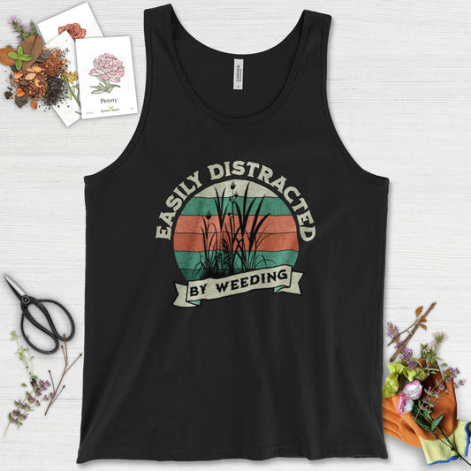 Easily Distracted By Weeding Tank Top Black / XS Physical Item