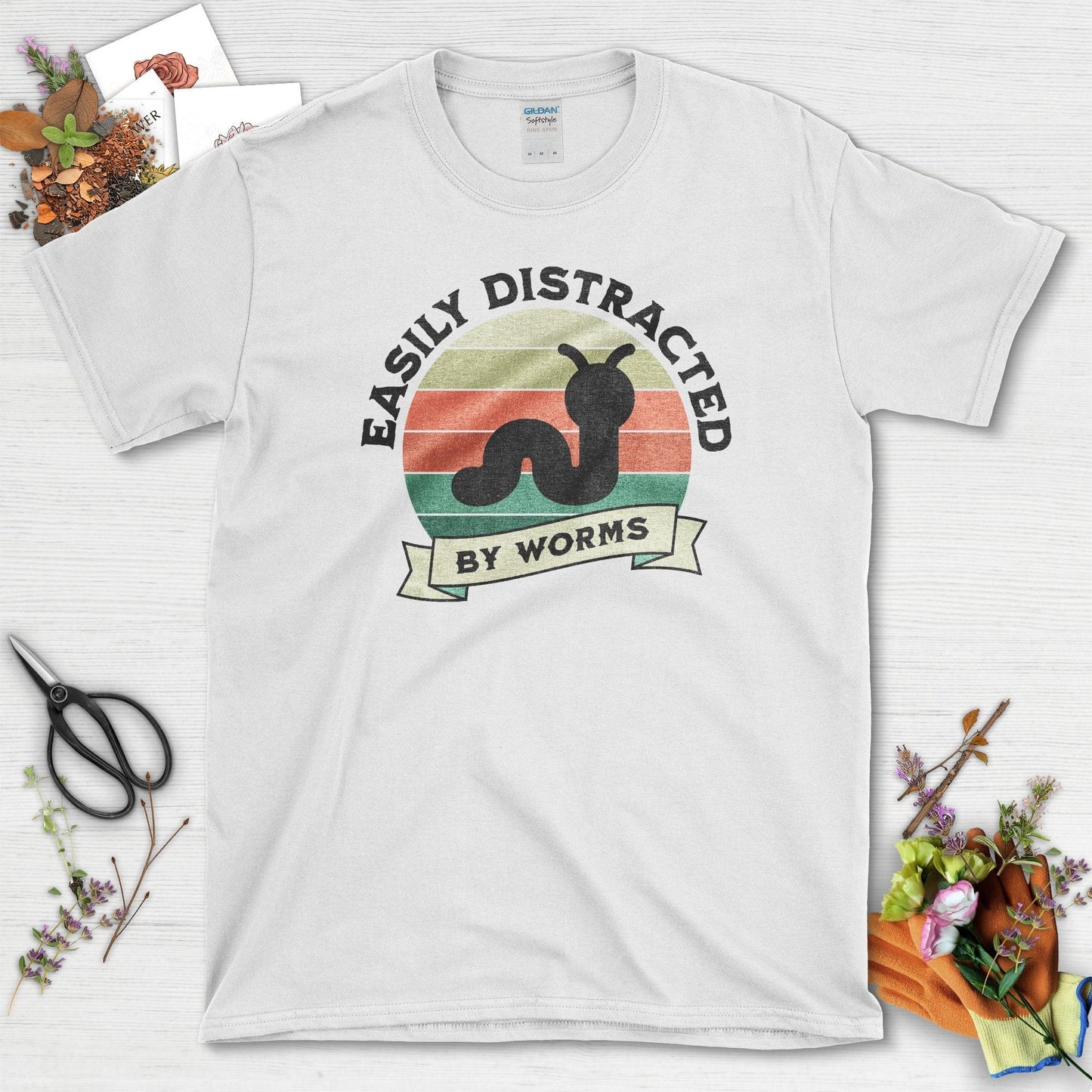 Easily Distracted By Worms T-Shirt White / S T-Shirt