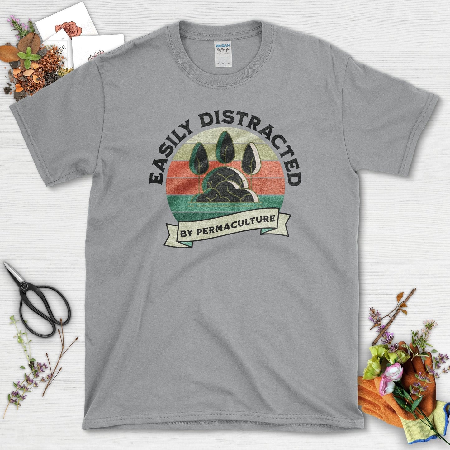 Easily Distracted Permaculture T-Shirt Sport Grey / S T-Shirt