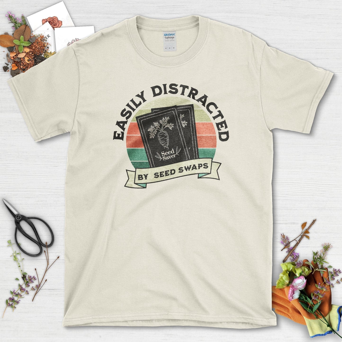 Easily Distracted Seed Swaps T-Shirt Natural / S / T-Shirts Physical Item