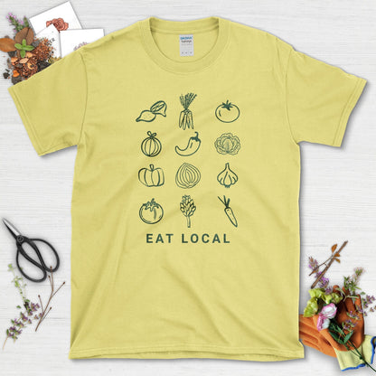 Eat Local Graphic T-Shirt Cornsilk / S T-Shirt