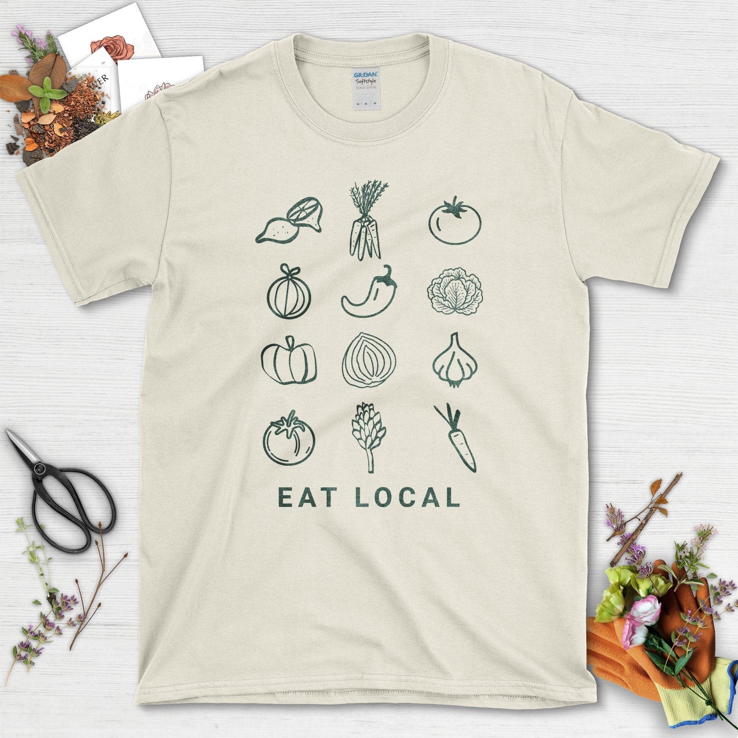 Eat Local Graphic T-Shirt Natural / S T-Shirt