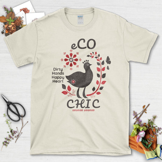 Eco Chic Dirty Hands Happy Heart Graphic T-Shirt Natural / S T-Shirt