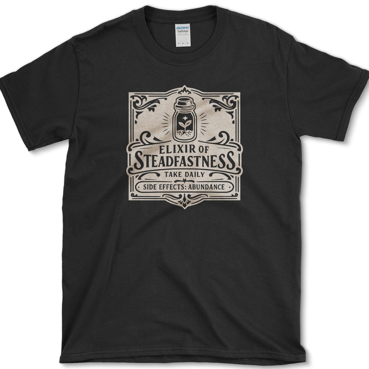 Elixir of Steadfastness T-Shirt Essential Tees / S / Black Physical Item