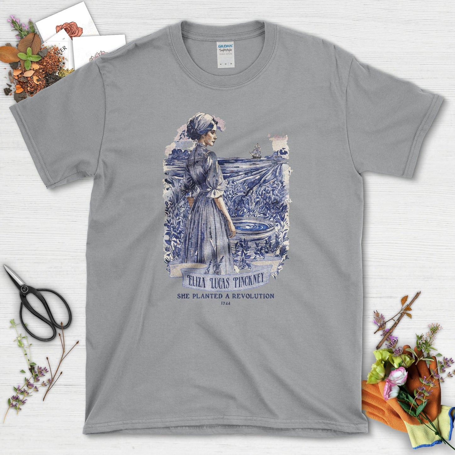 Eliza Lucas Pinckney T-Shirt T-Shirts / S / Sport Grey Physical Item