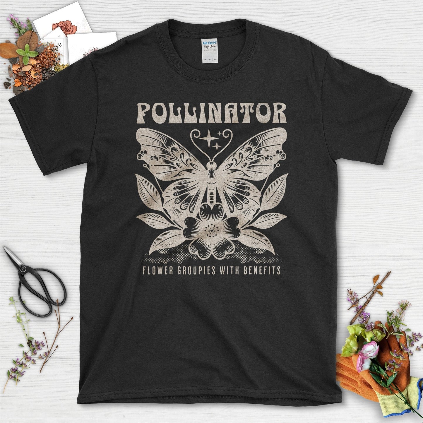 Embrace Gardening with Eco-Friendly Pollinator T-Shirts Black / S T-Shirt