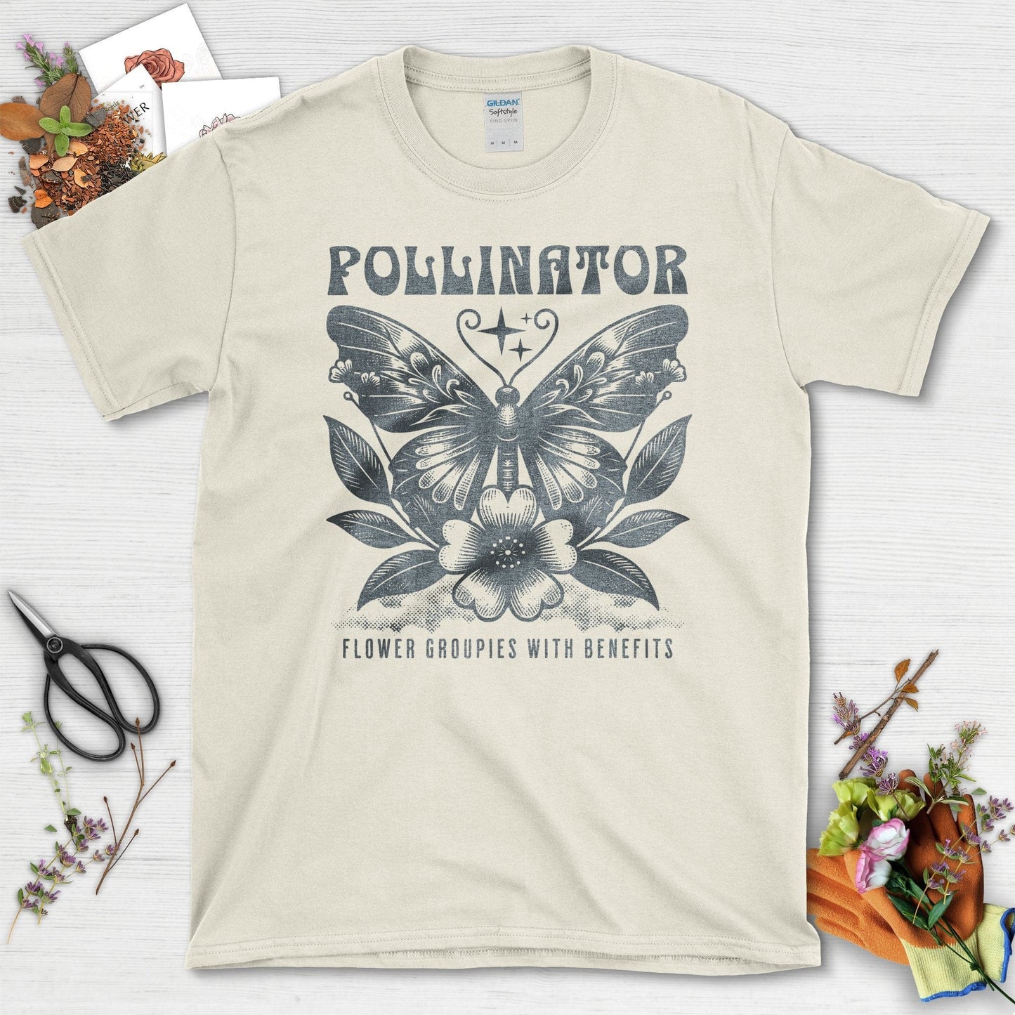 Embrace Gardening with Eco-Friendly Pollinator T-Shirts Natural / S T-Shirt