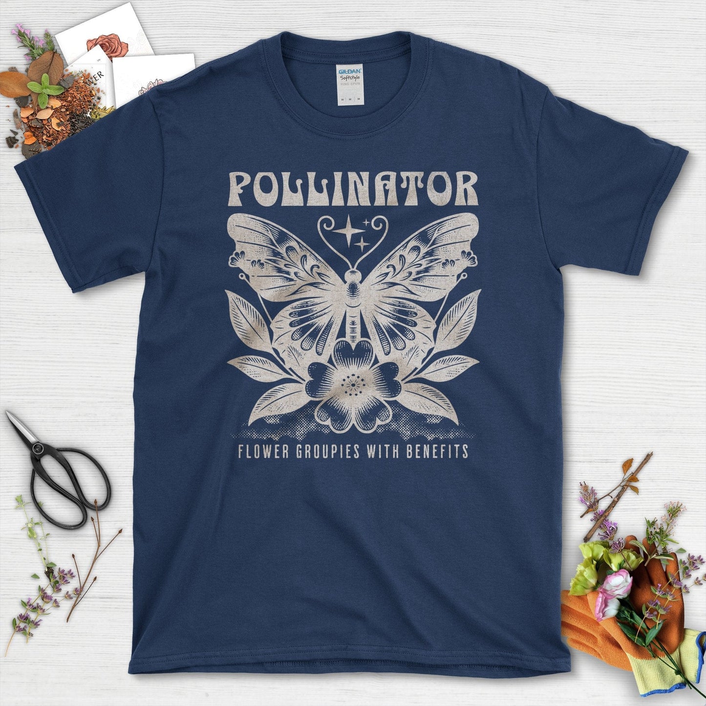 Embrace Gardening with Eco-Friendly Pollinator T-Shirts Navy / S T-Shirt