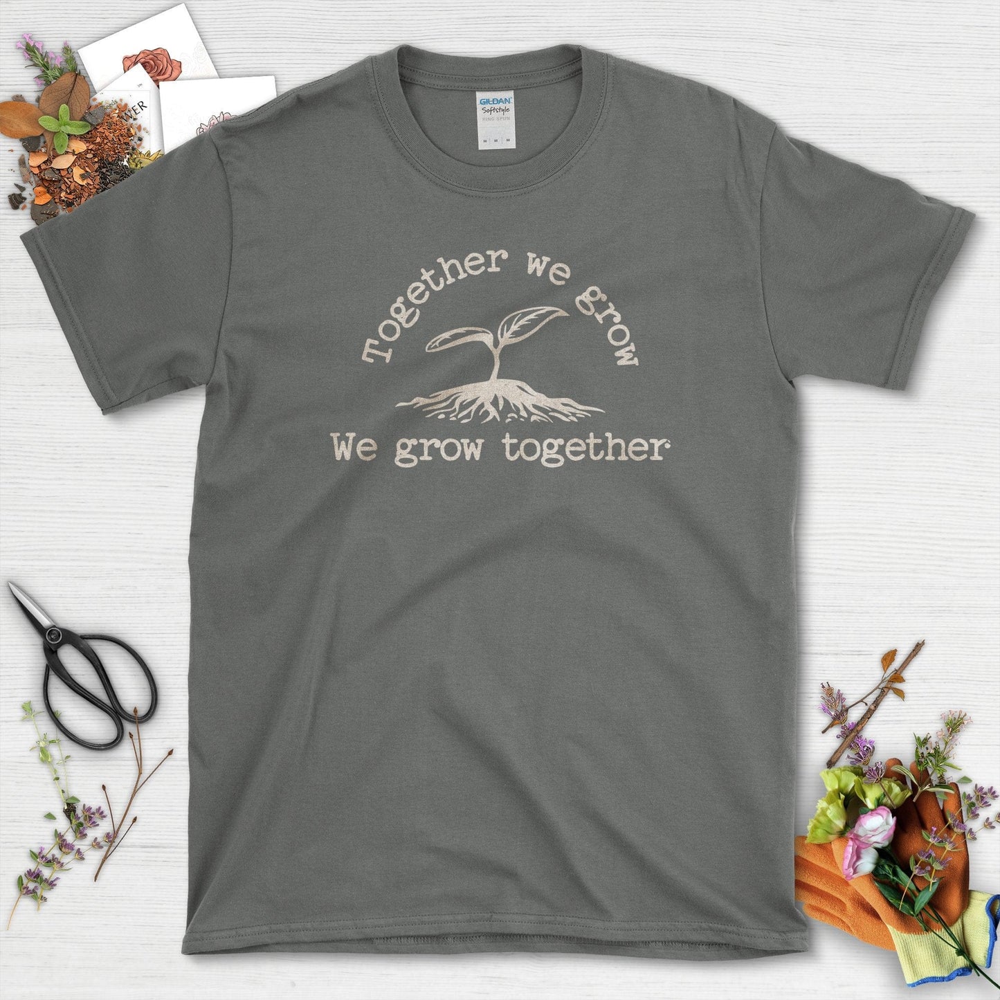 Embrace Growth with Together We Grow T-Shirts T-Shirts / Charcoal / S Physical Item