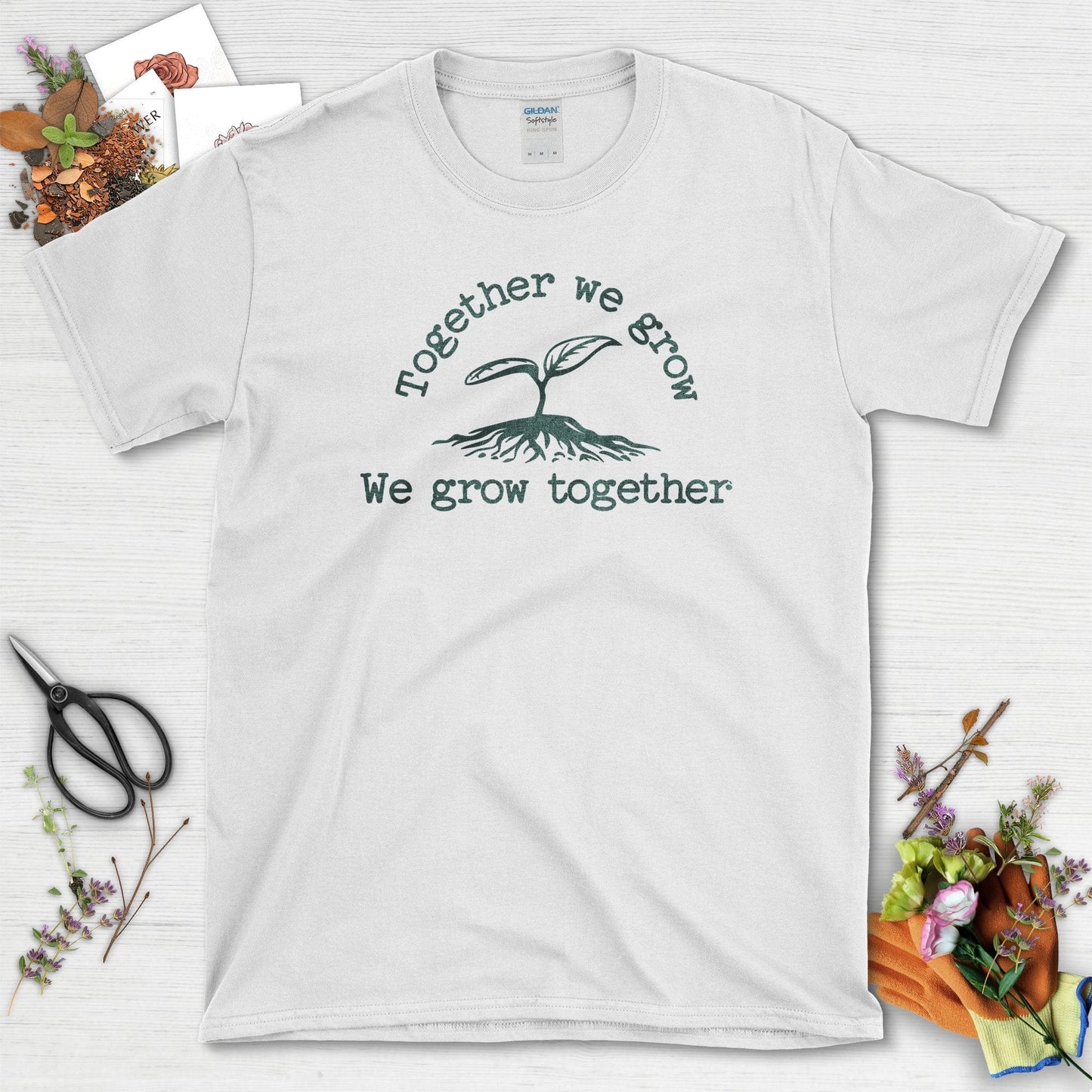 Embrace Growth with Together We Grow T-Shirts T-Shirts / White / S Physical Item