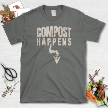 Embrace Nature Compost Happens Garden T-Shirts Charcoal / S T-Shirt