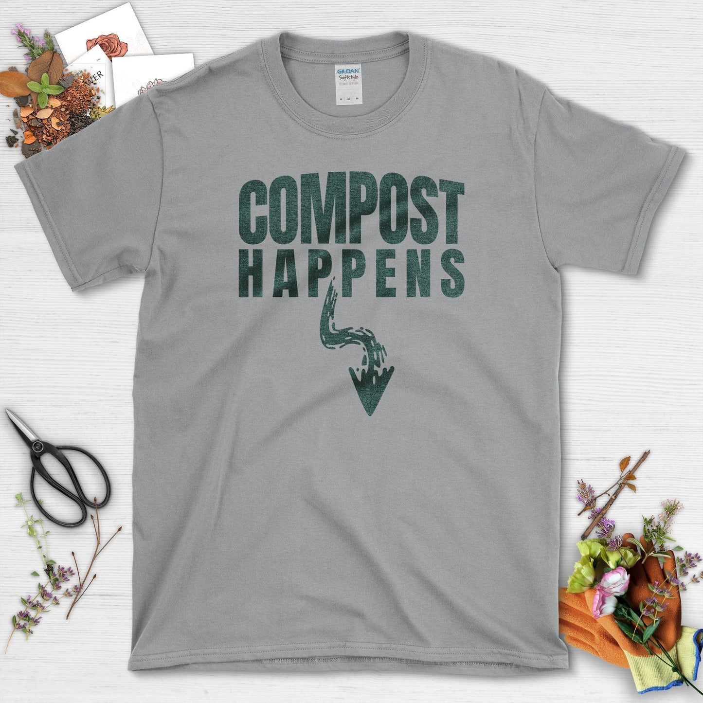 Embrace Nature Compost Happens Garden T-Shirts Sport Grey / S T-Shirt