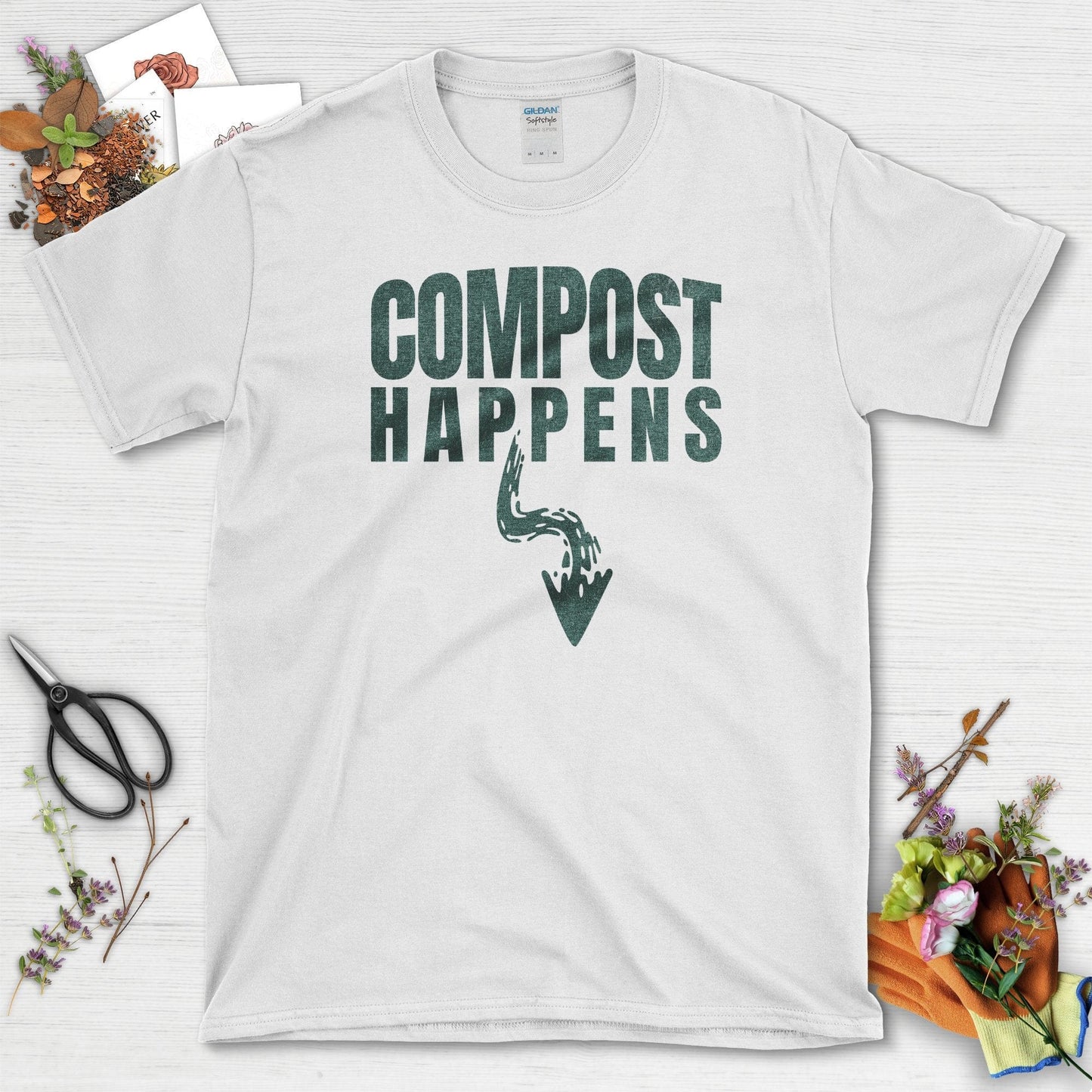 Embrace Nature Compost Happens Garden T-Shirts White / S T-Shirt