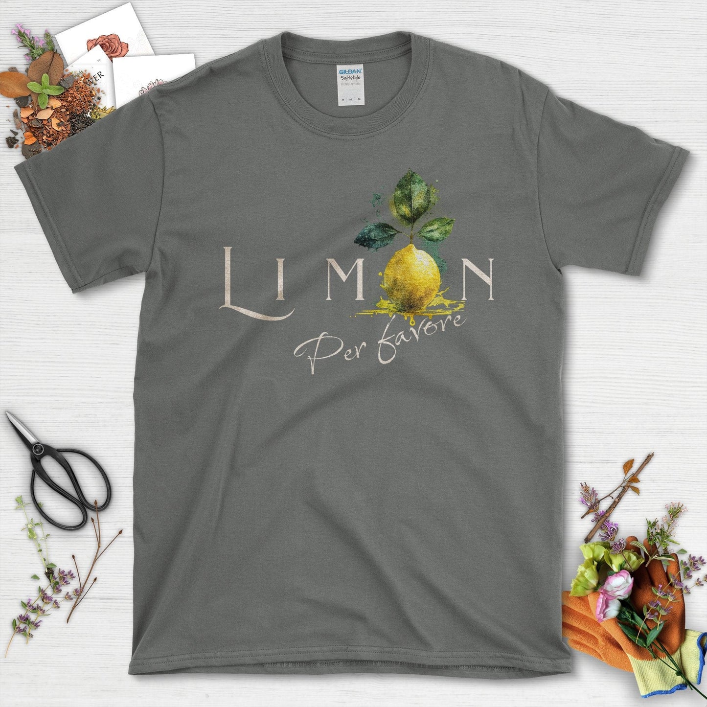 Enjoy a Slice of Lemon Art on Your Stylish T-Shirt Charcoal / S T-Shirt