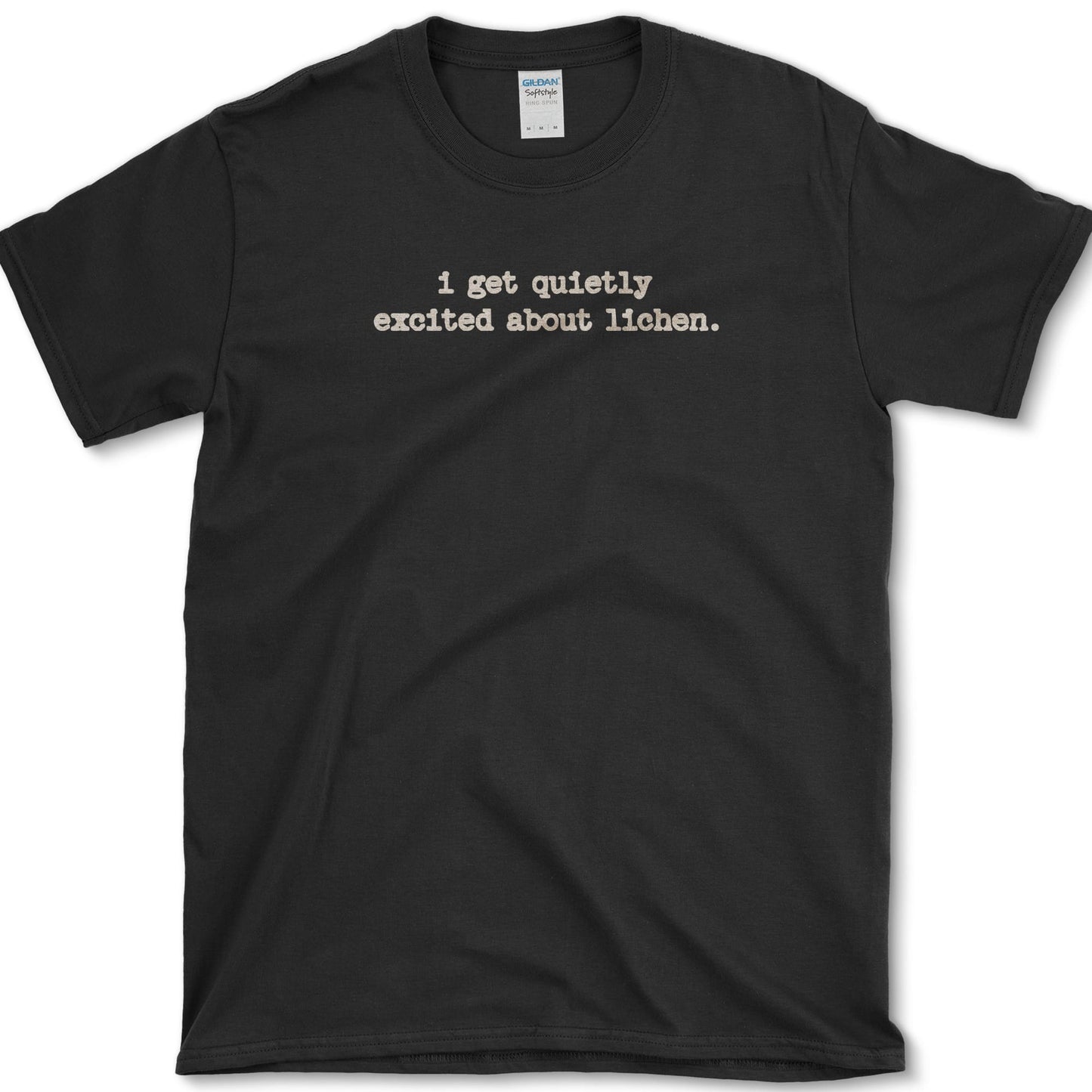 Excited About Lichen T-Shirt design featuring lichen artwork on a t-shirt