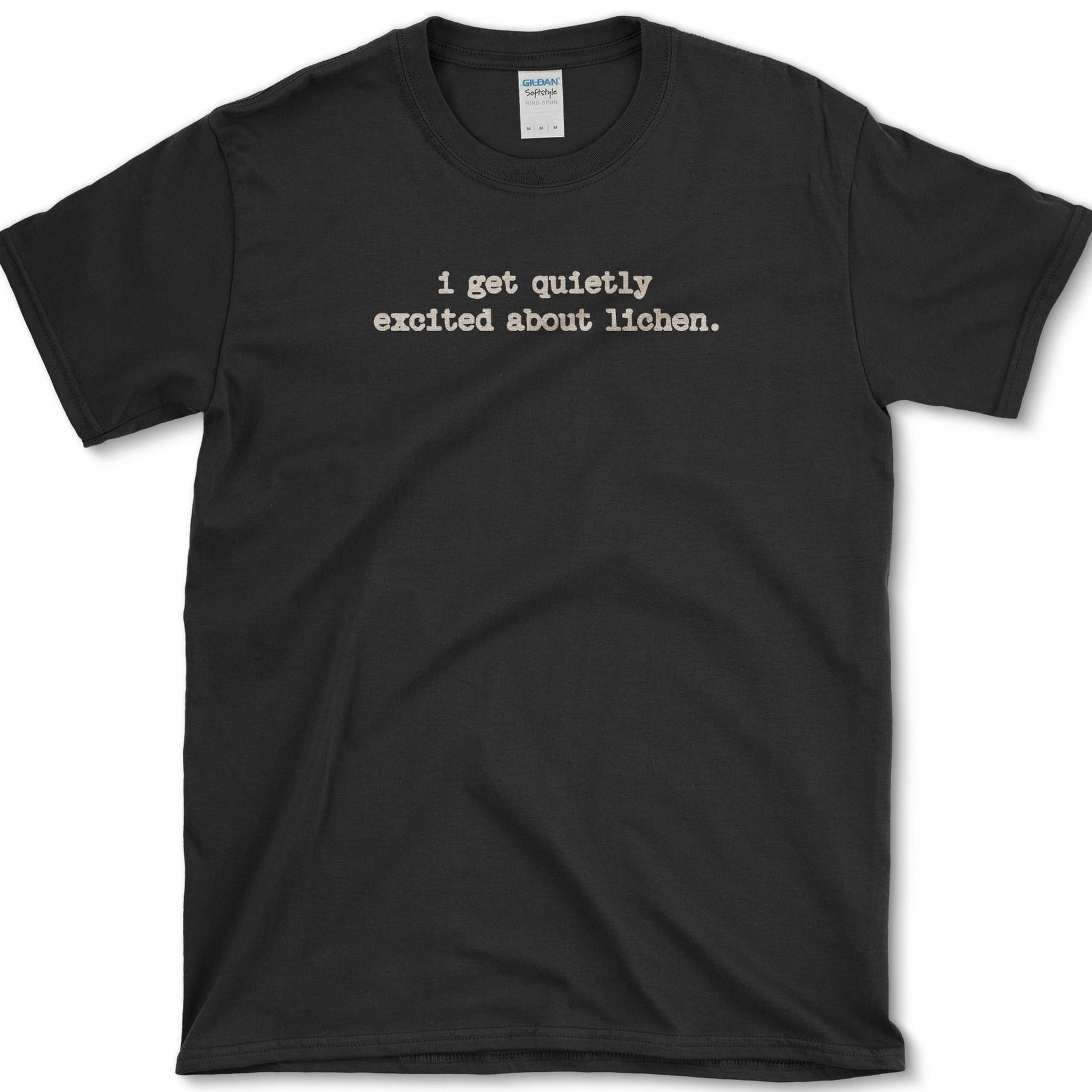 Excited About Lichen T-Shirt design featuring lichen artwork on a t-shirt