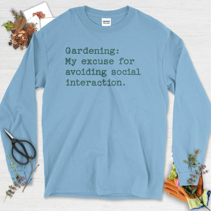 Excuse to Avoid Social Interaction Long Sleeve Light Blue / S T-Shirt