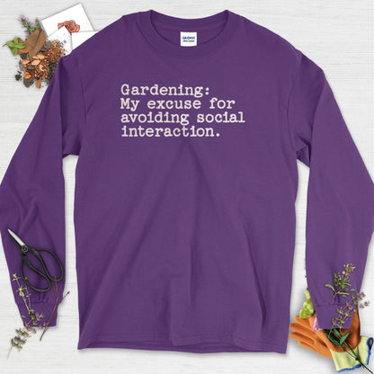 Excuse to Avoid Social Interaction Long Sleeve Purple / S T-Shirt