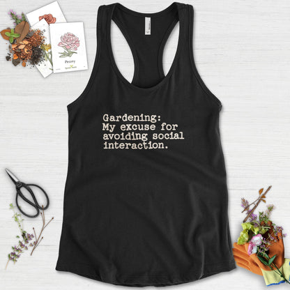 Excuse to Avoid Social Interaction Racerback Racerback / XS / Black Physical Item