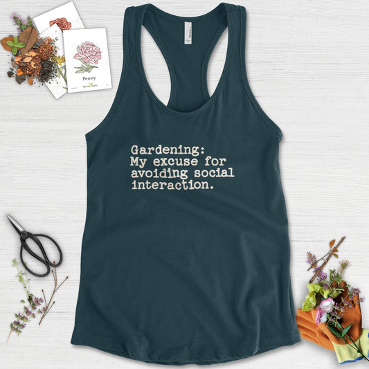 Excuse to Avoid Social Interaction Racerback Racerback / XS / Midnight Navy Physical Item