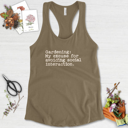 Excuse to Avoid Social Interaction Racerback Racerback / XS / Military Green Physical Item