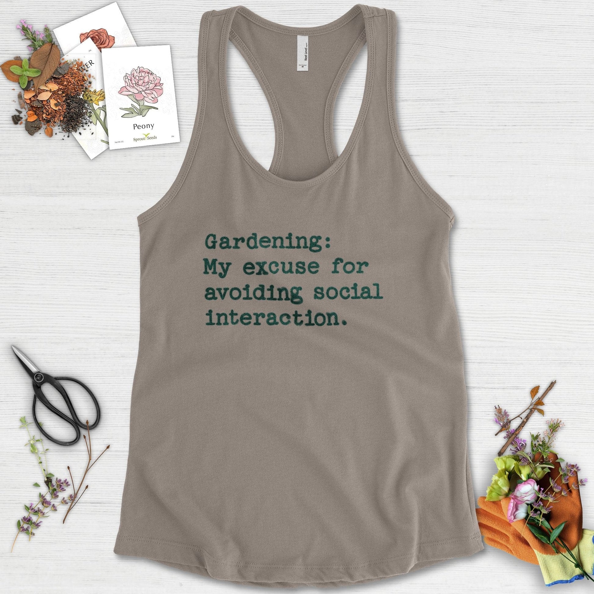 Excuse to Avoid Social Interaction Racerback Racerback / XS / Warm Grey Physical Item