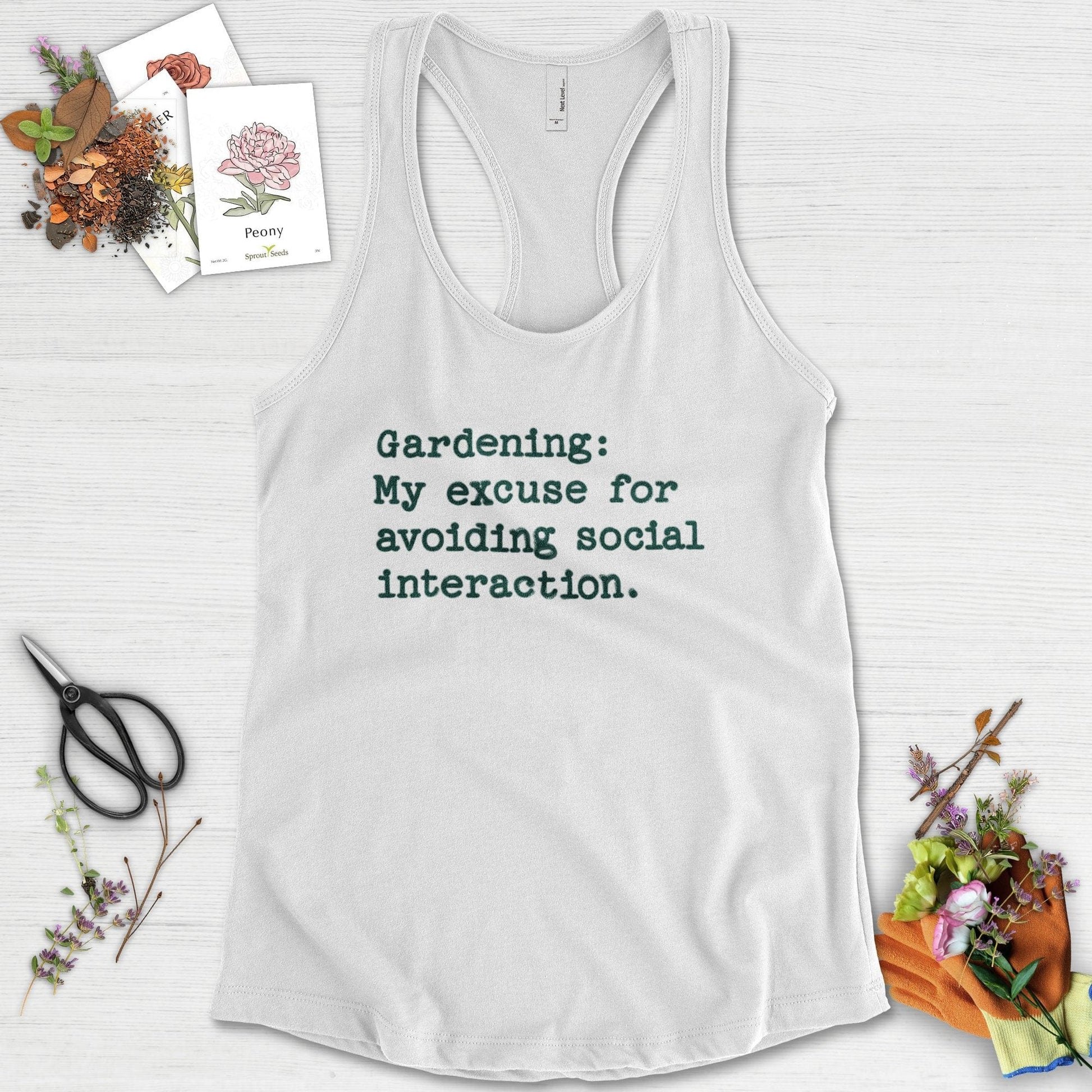 Excuse to Avoid Social Interaction Racerback Racerback / XS / White Physical Item