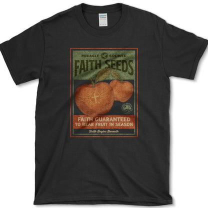 Faith Seeds Miracle Grower T-Shirt Essential Tees / S / Black Physical Item