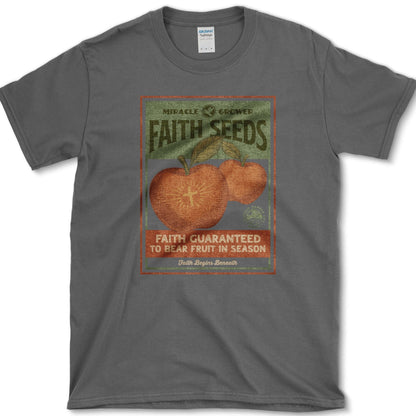 Faith Seeds Miracle Grower T-Shirt Essential Tees / S / Dark Heather Physical Item