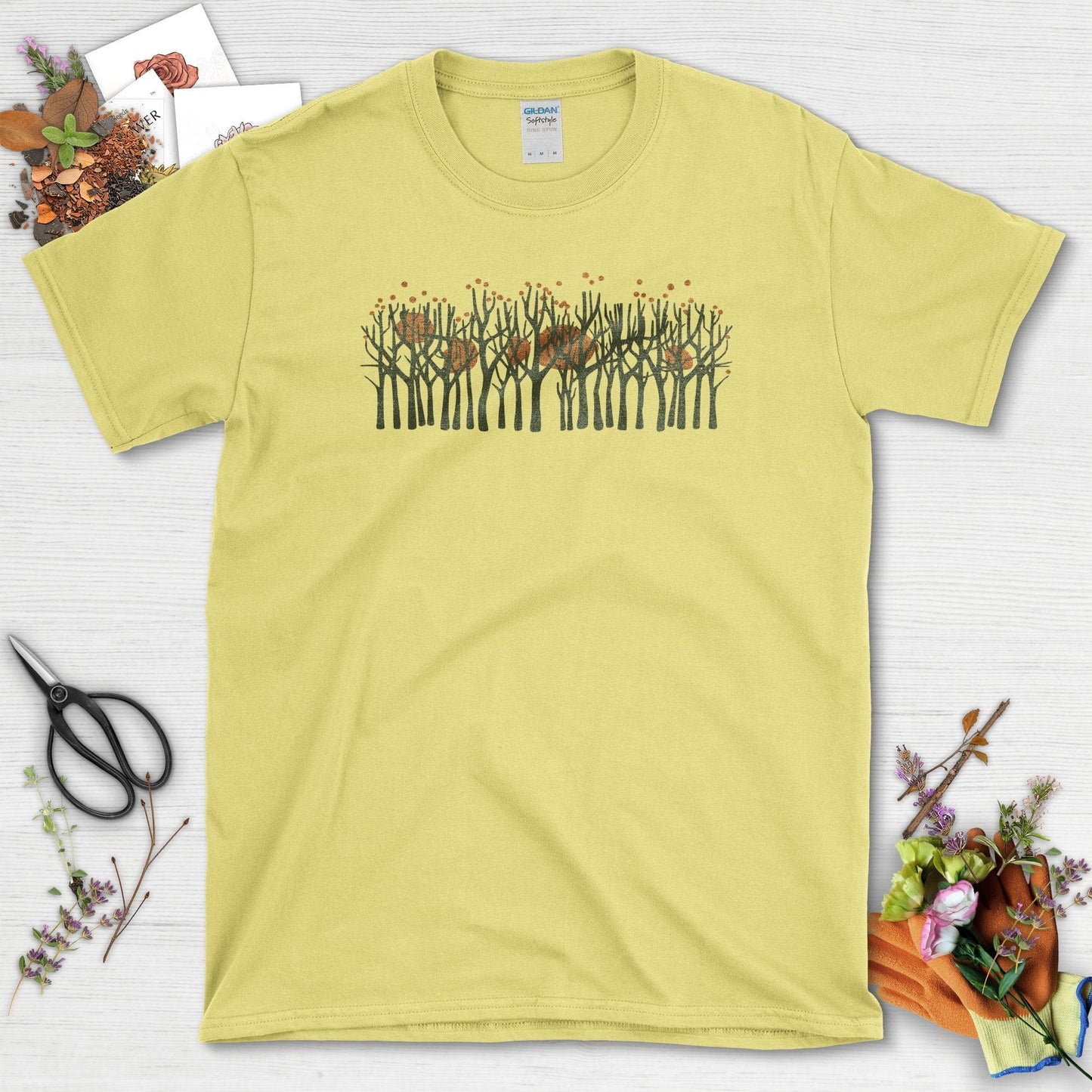 Fall Nature Mindful Living T-Shirt T-Shirts / S / Cornsilk Physical Item