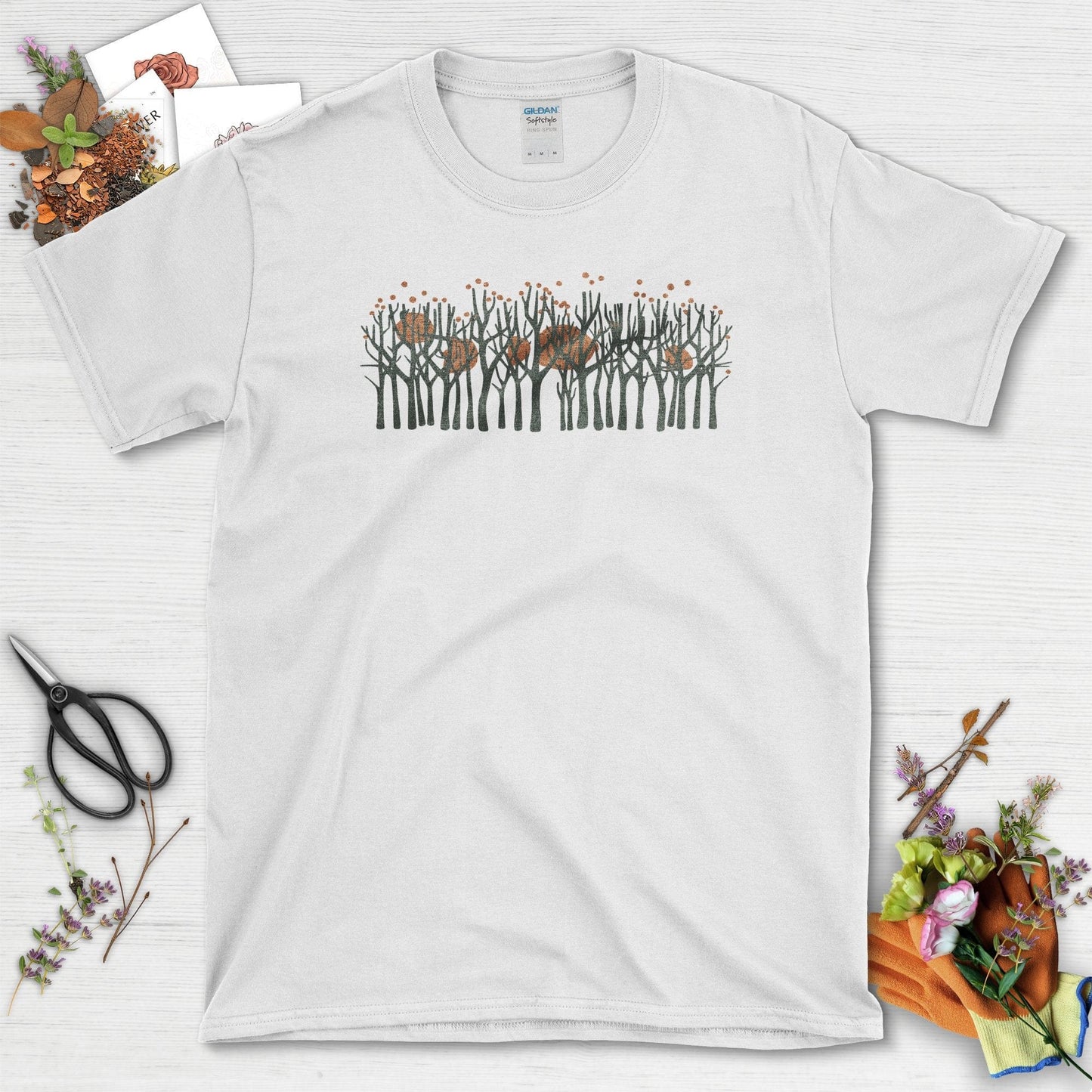 Fall Nature Mindful Living T-Shirt T-Shirts / S / White Physical Item