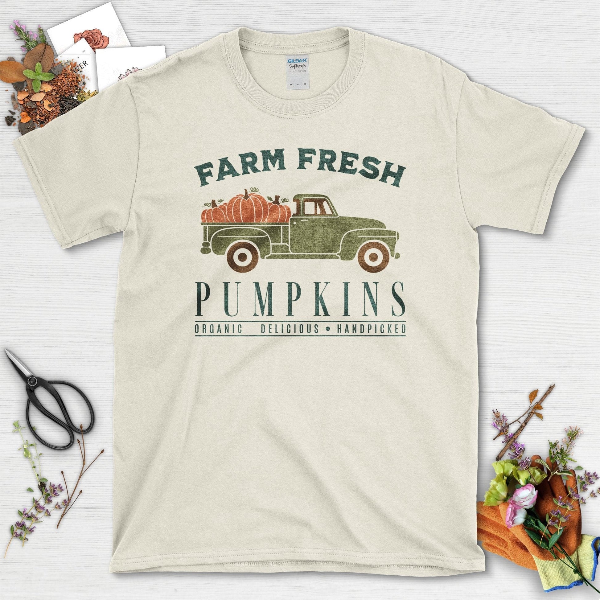 Farm Fresh Pumpkins Graphic T-Shirt Natural / S T-Shirt