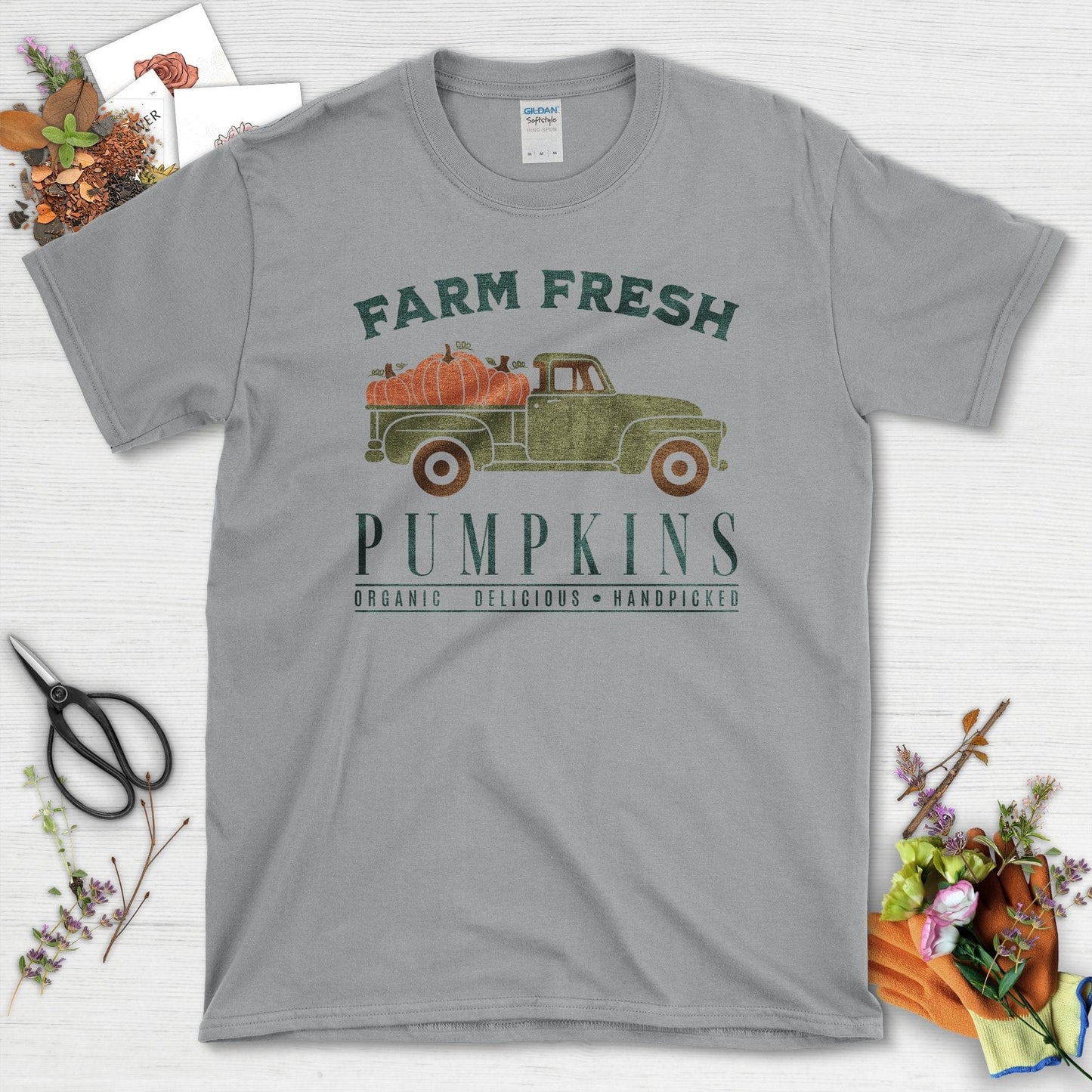 Farm Fresh Pumpkins Graphic T-Shirt Sport Grey / S T-Shirt