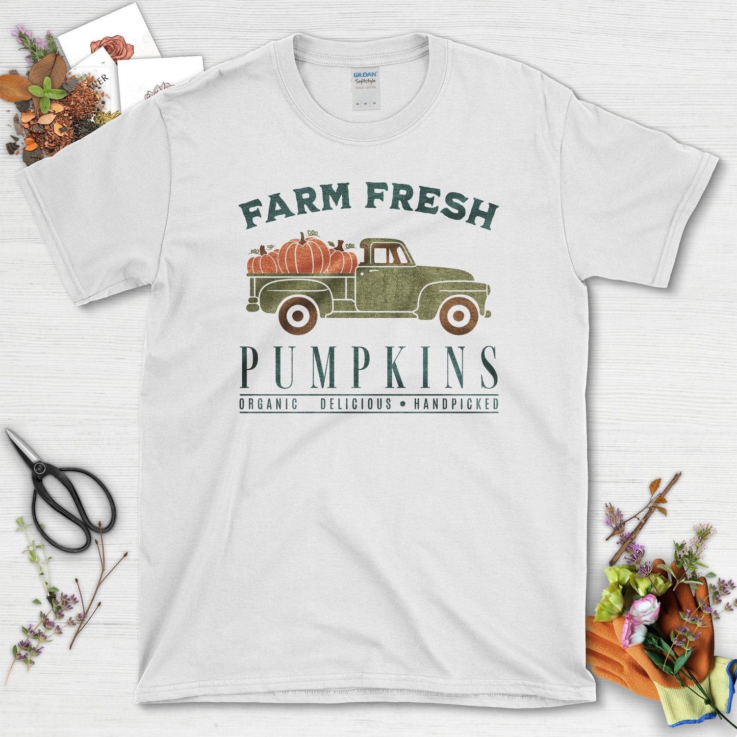 Farm Fresh Pumpkins Graphic T-Shirt White / S T-Shirt